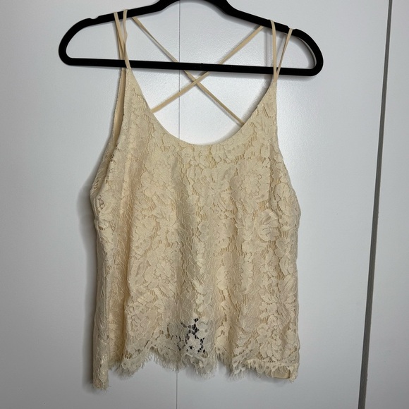 Chaser - Lace Overlay Top-  Cream - NWT Small - Picture 2 of 7